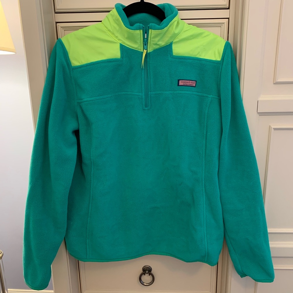 Vineyard Vines Green Fleece Shep Shirt Zip